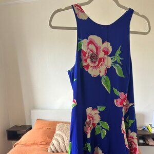 Yumi Kim Dream 100% Silk Floral Mini Dress in Sweet Escape Royal Blue
